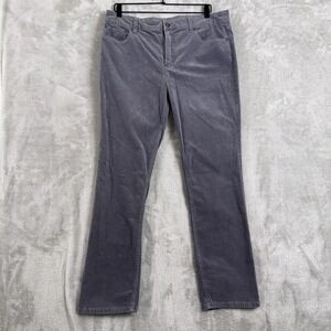 St Johns Bay Straight Leg Corduroy Pants Womens 16‎ Gray Cotton Stretch